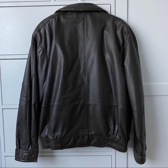 Men’s dark brown leather jacket - Picture 3 of 5
